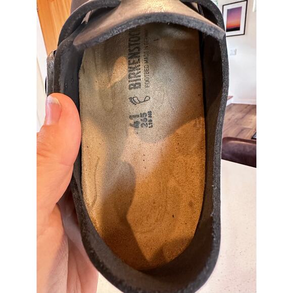 Birkenstock London Oiled Leather Clogs Black Unisex EU 41 (Wo's 10 M's 8) EUC! - Picture 3 of 10